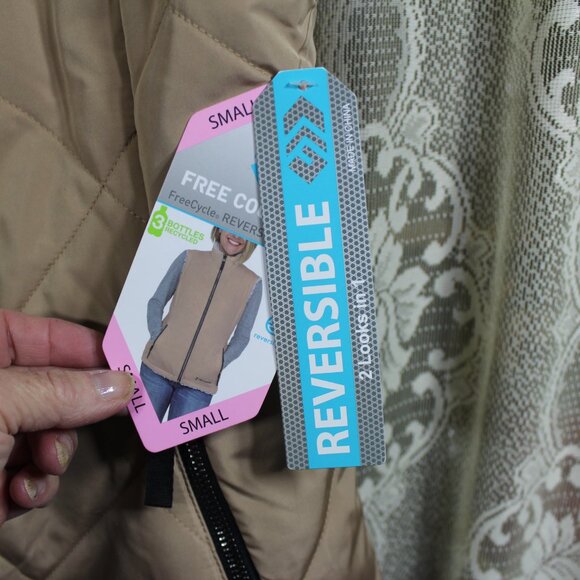 Free Country Reversible Zippered Quilted Fleece Puffer Vest NWT Size Small-DS1 - Picture 5 of 7